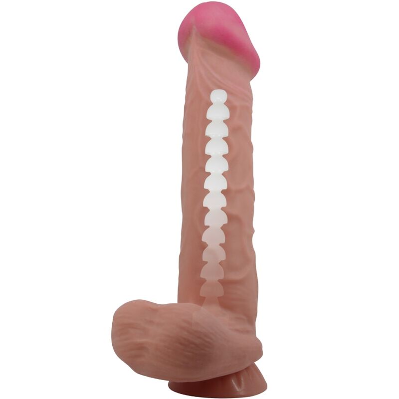 PRETTY LOVE - DILDO REALISTICO SLIDING SKIN SERIES CON VENTOSA SCORREVOLE DELLA PELLE MARRONE 26 CM - immagine 3
