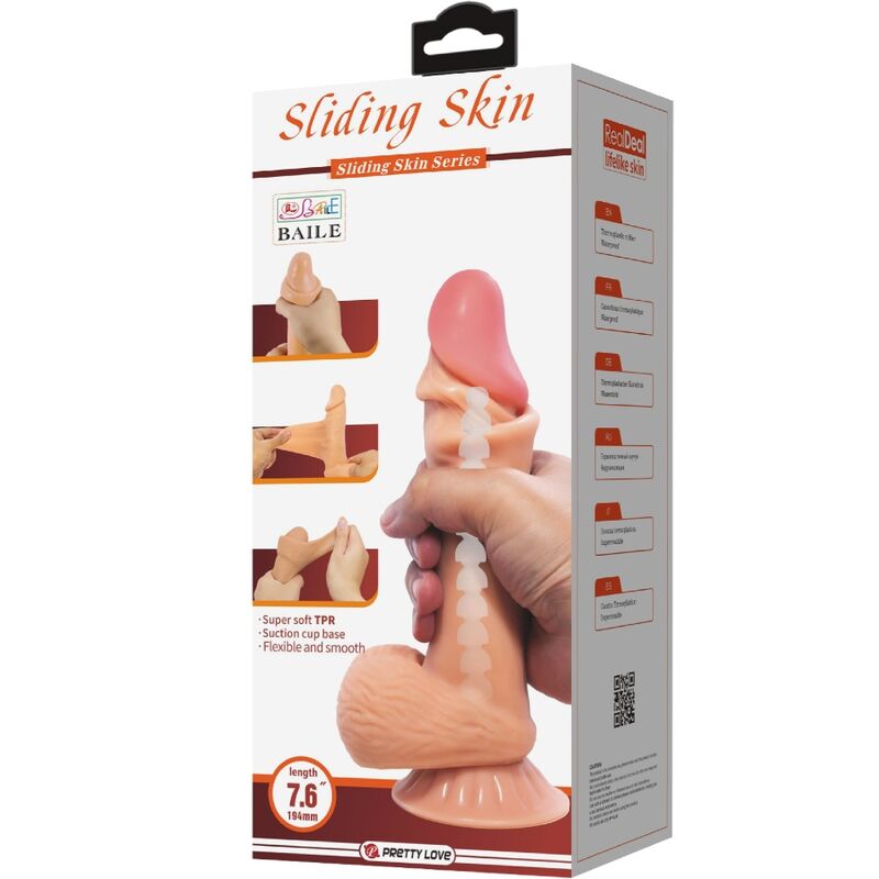PRETTY LOVE - DILDO REALISTICO SLIDING SKIN SERIES CON VENTOSA SCORREVOLE DELLA PELLE 19,4 CM - immagine 7