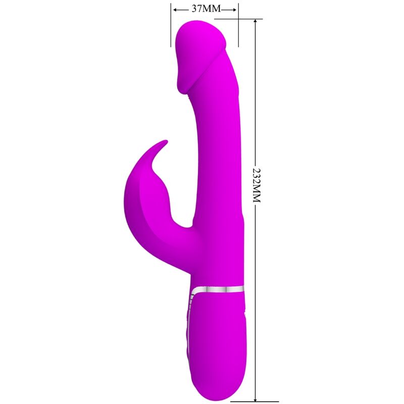 PRETTY LOVE - VIBRATORE DEJON RABBIT 3 IN 1 MULTIFUNZIONE FUCSIA - immagine 11