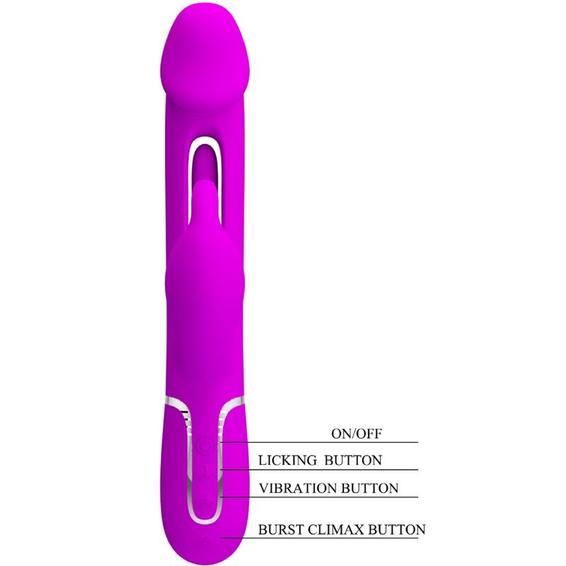 PRETTY LOVE - VIBRATORE DEJON RABBIT 3 IN 1 MULTIFUNZIONE FUCSIA - immagine 8