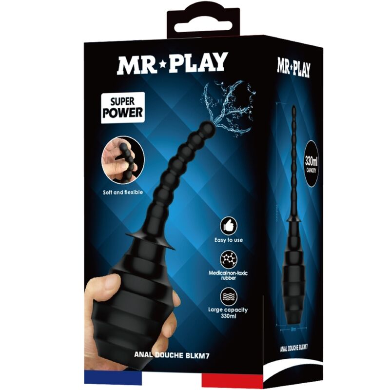MR PLAY - POTENTE VIBRATORE TELECOMANDO PLUG ANALE NERO - immagine 2