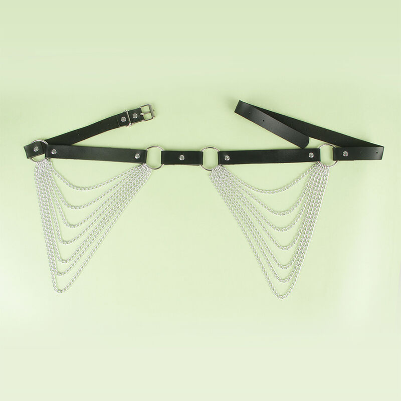 SUBBLIME - CINTURA CON CATENA IN PELLE NERA TAGLIA UNICA - immagine 7