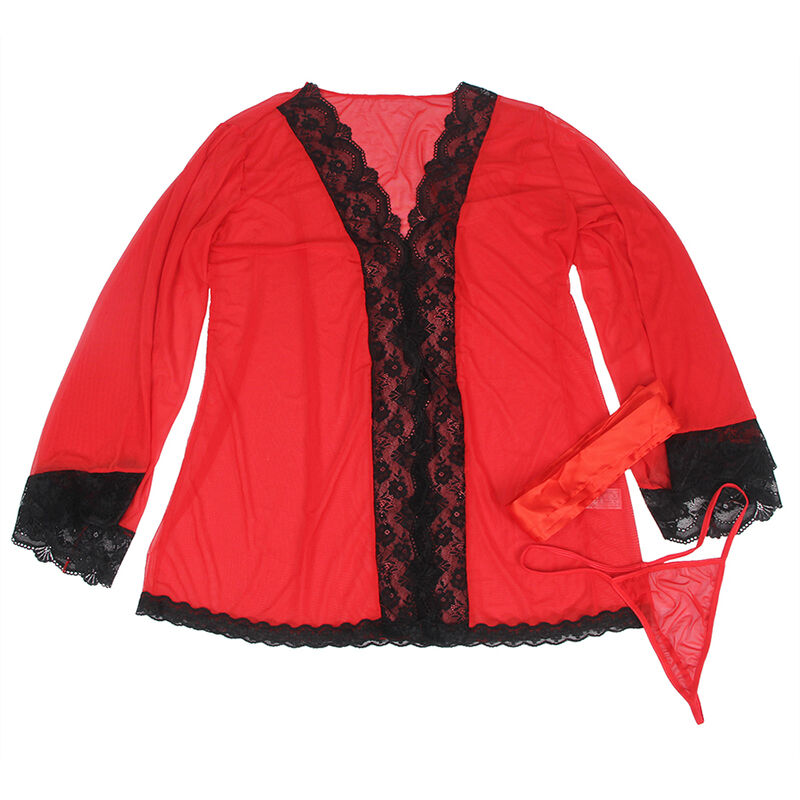 SUBBLIME - BATA TELA TRANSPARENTE DETALLE ENCAJE ROJO S/M - immagine 11