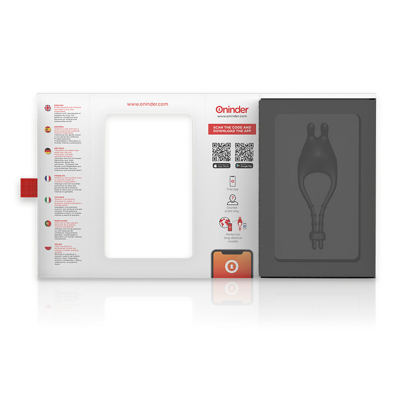 ONINDER - ANELLO VIBRATORE REGOLABILE RICARICABILE PAMPA CON STIMOLATORE CLITORIDE 10 VELOCITÀ - APP GRATUITA - immagine 7