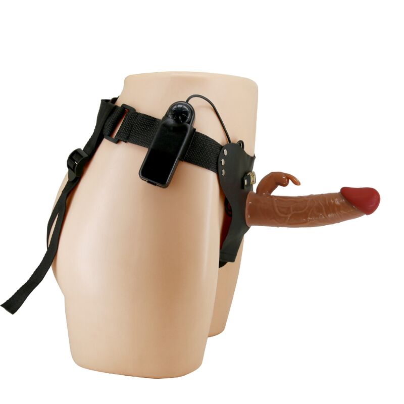 PRETTY LOVE - MARION HARNESS SLIP UNIVERSALE CON DILDO VIBRANTE 19 CM MARRONE - immagine 3