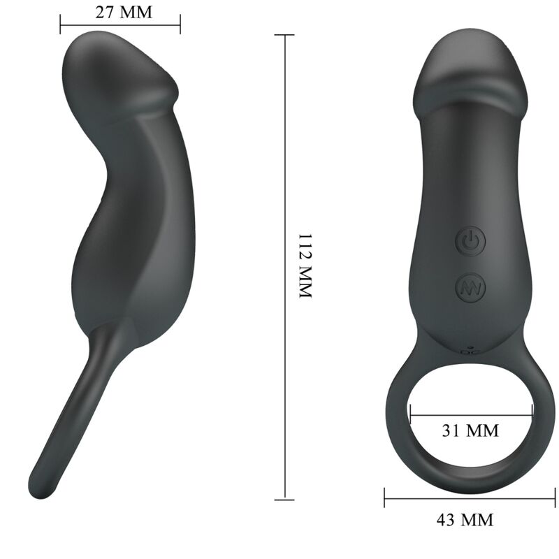 PRETTY LOVE - ANELLO ANALE E VIBRATORE WARREN BLACK - immagine 5