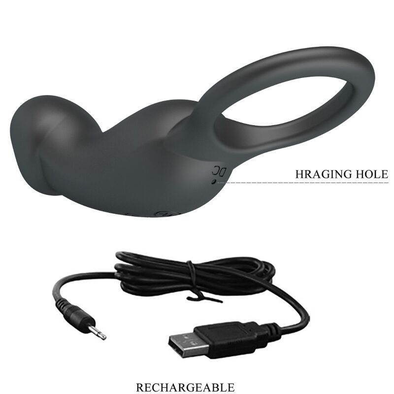 PRETTY LOVE - ANELLO ANALE E VIBRATORE WARREN BLACK - immagine 3