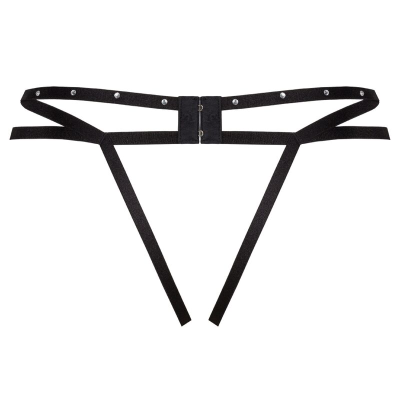 LIVCO CORSETTI FASHION - NOMADE TANGA CROTCHLESS NEGRO - immagine 2