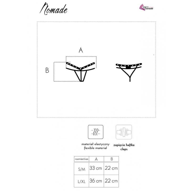 LIVCO CORSETTI FASHION - NOMADE TANGA CROTCHLESS NEGRO - immagine 5