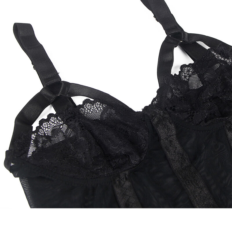 SUBBLIME - TEDDY CON LIGUERO DETALLE TIRAS PECHO NEGRO S/M - immagine 6