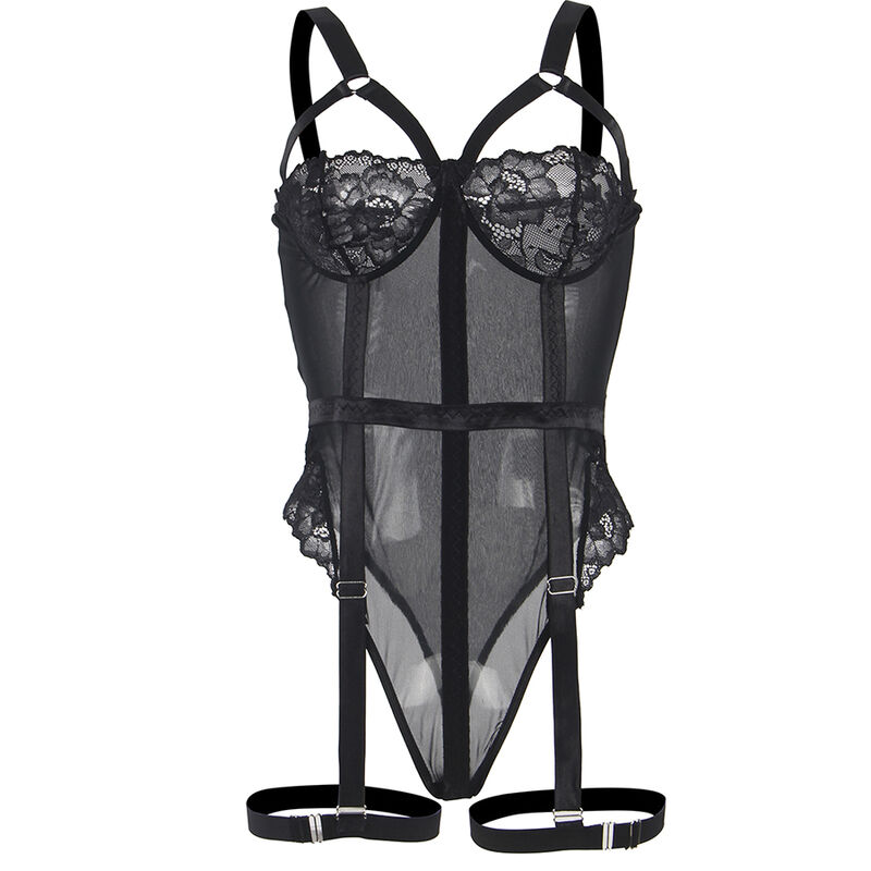 SUBBLIME - TEDDY CON LIGUERO DETALLE TIRAS PECHO NEGRO S/M - immagine 5
