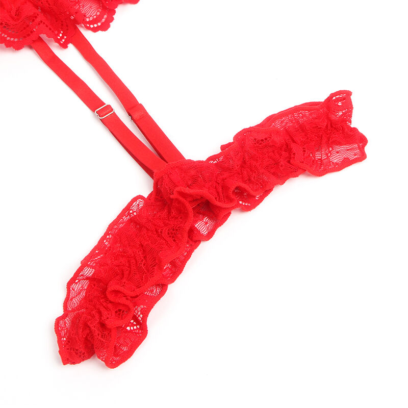 SUBBLIME - TEDDY CON LIGA DETALLE ENCAJE Y TIRAS ROJO S/M - immagine 7