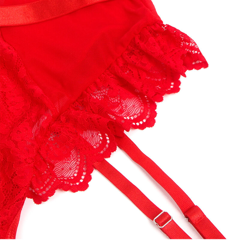 SUBBLIME - TEDDY CON LIGA DETALLE ENCAJE Y TIRAS ROJO S/M - immagine 4