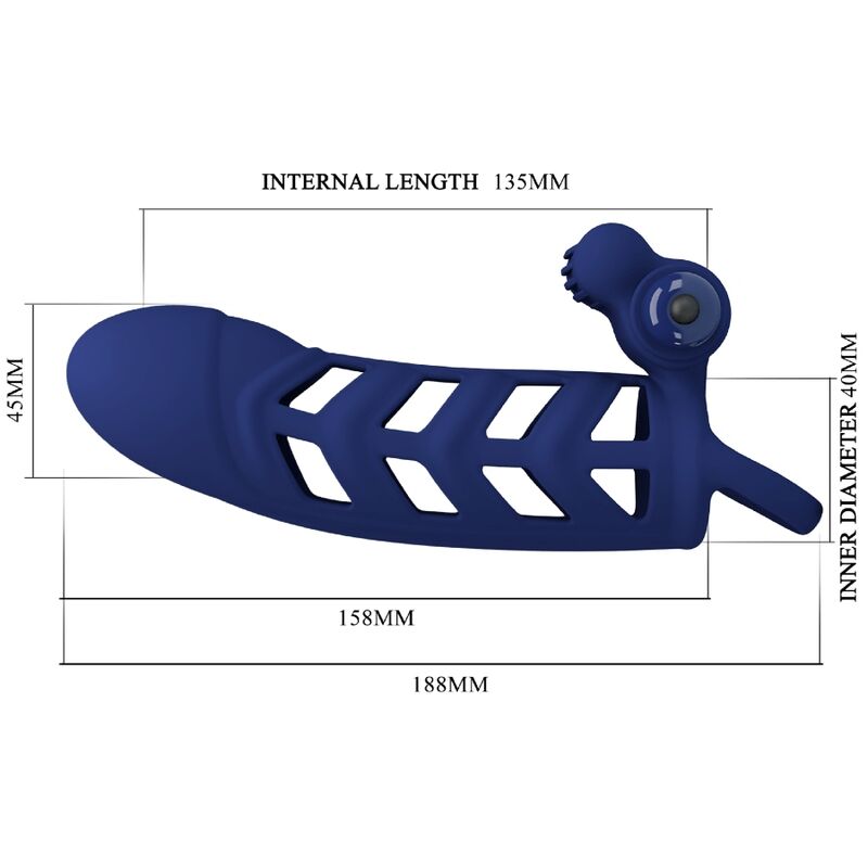 PRETTY LOVE - ALTAF ANELLO VIBRATORE CON GUAINA IN SILICONE BLU - immagine 8
