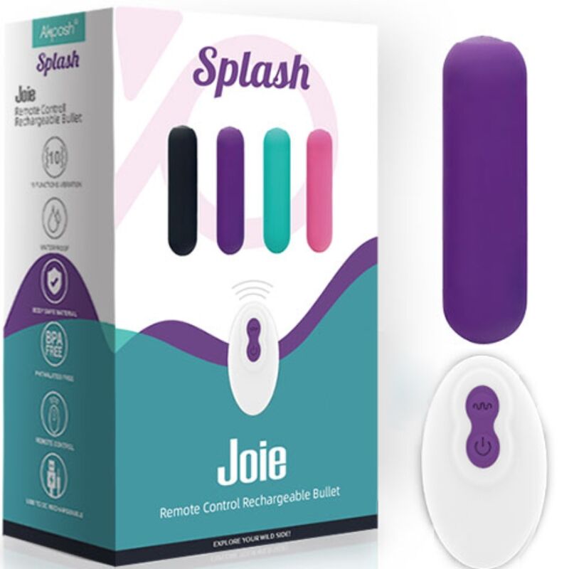 ARMONY - SPLASH JOIE VIBRATORE BULLET TELECOMANDO IN SILICONE 10 VIBRAZIONI 75 X 19 CM VIOLA - immagine 5