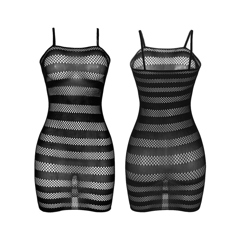SUBBLIME - 951733 VESTIDO DE REJILLA CON FRANJAS NEGRO TALLA ÚNICA - immagine 4