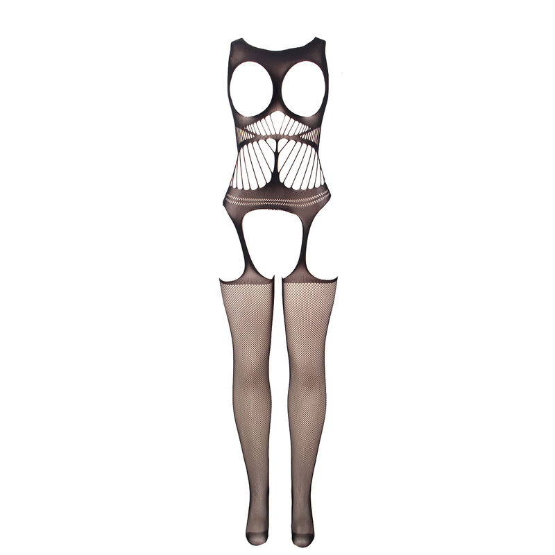 SUBBLIME - 951900 BODYSTOCKING CROTCHLESS DE REJILLA CON COPA Y HOMBROS ABIERTOS NEGRO TALLA ÚNICA - immagine 2