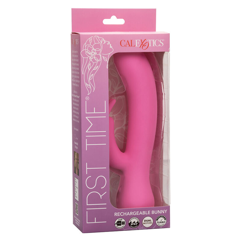 CALEXOTICS - FIRST TIME VIBRATORE CONIGLIO RICARICABILE ROSA - immagine 4