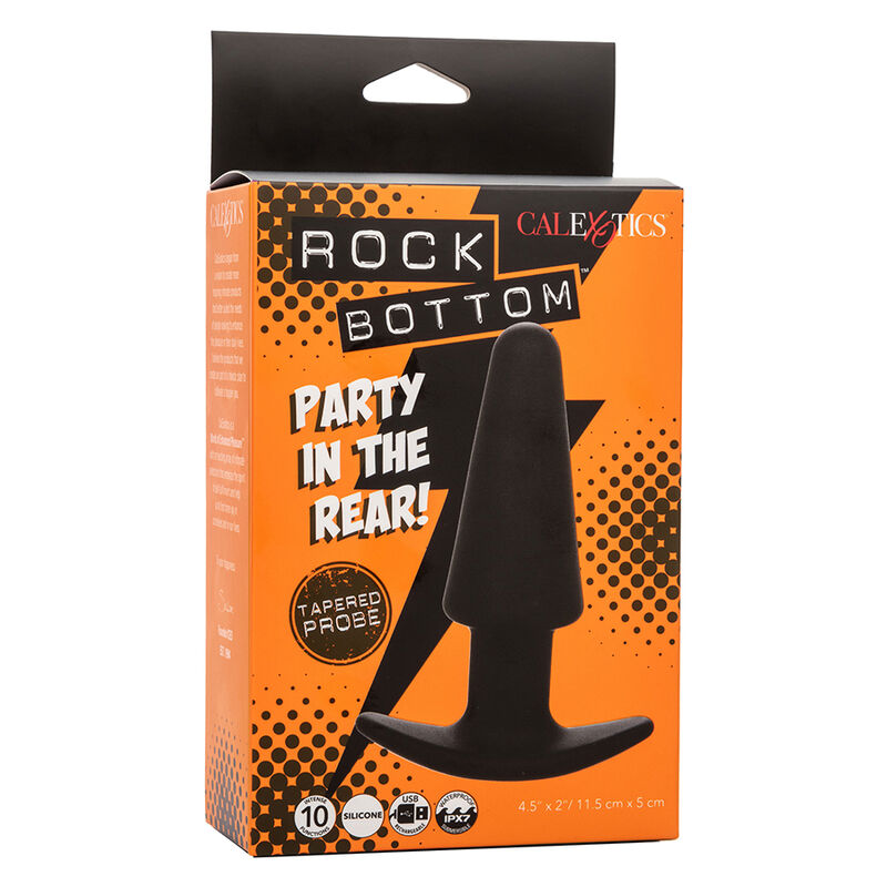 CALEXOTICS - ROCK BOTTOM TAPPO ANALE CONICO 10 VIBRAZIONI SILICONE NERO - immagine 2