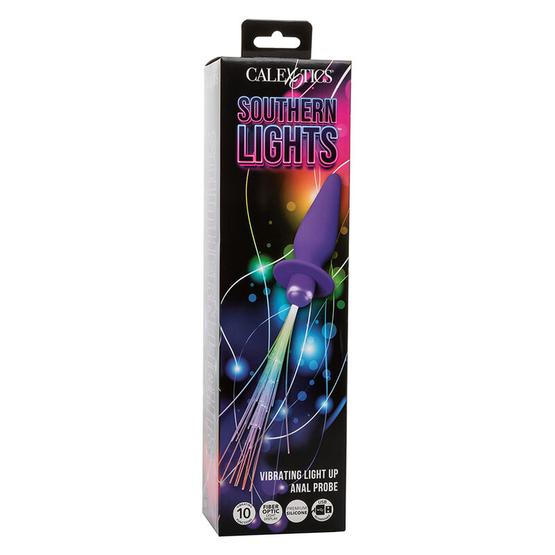 CALEXOTICS - SOUTHERN LIGHTS LIGHT UP PLUG ANALE 10 VIBRAZIONI SILICONE VIOLA - immagine 3