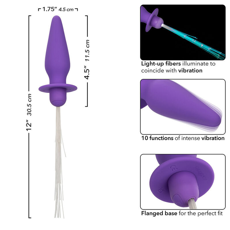 CALEXOTICS - SOUTHERN LIGHTS LIGHT UP PLUG ANALE 10 VIBRAZIONI SILICONE VIOLA - immagine 2