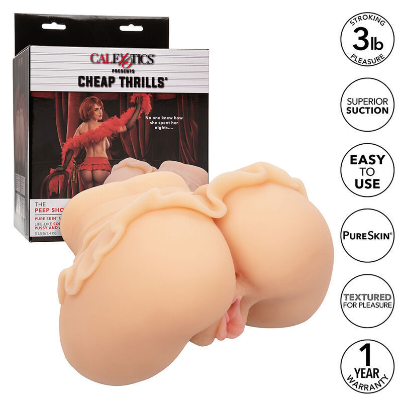 CALEXOTICS - THE PEEP SHOW GIRL DOPPIO MASTURBATORE REALISTICO FLESH - immagine 9