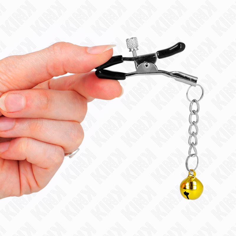 KINK - PINZAS PARA PEZONES CON COLGANTE DE CASCABEL DORADO 6 CM - immagine 4