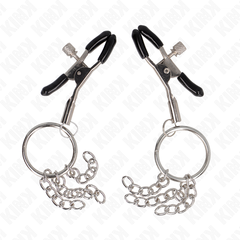 KINK - PINZAS PARA PEZONES CON ARO Y PEQUEÑAS CADENAS PLATEADO 6 CM - immagine 4
