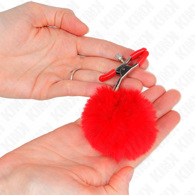 KINK - PINZAS PARA PEZONES CON POMPÓN ROJO 6 CM - immagine 3