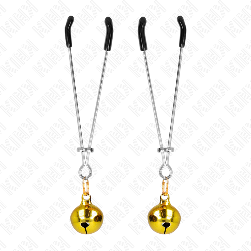 KINK - PINZAS PARA PEZONES FINA CON CASCABEL DORADO 7 CM - immagine 2