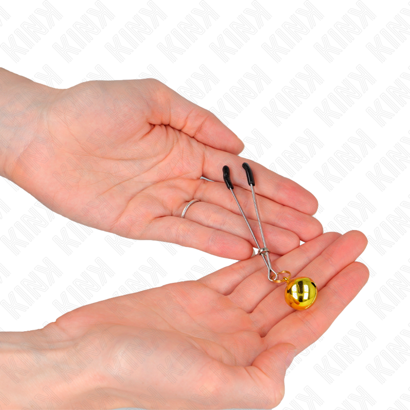 KINK - PINZAS PARA PEZONES FINA CON CASCABEL DORADO 7 CM - immagine 3