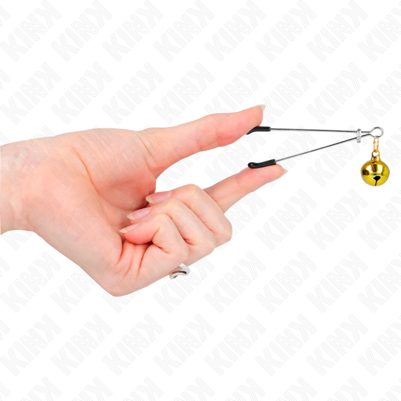 KINK - PINZAS PARA PEZONES FINA CON CASCABEL DORADO 7 CM - immagine 4