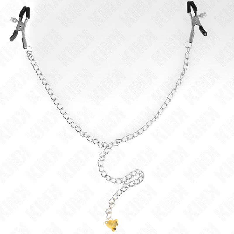 KINK - PINZAS PARA PEZONES CON CAMPANA CASCABEL DORADO Y CADENA 30 CM - immagine 3