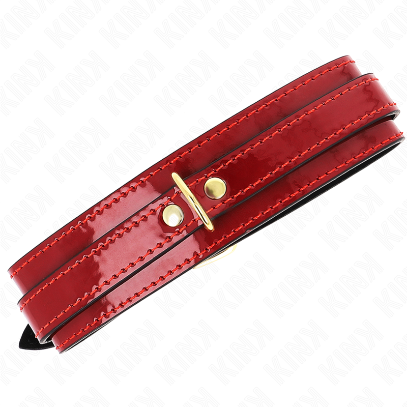 KINK - COLLAR AJUSTABLE ROJO VINO DETALLES DORADOS 29-42.5 CM X 4 CM - immagine 5