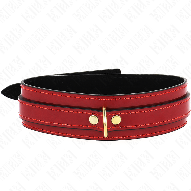 KINK - COLLAR AJUSTABLE ROJO VINO DETALLES DORADOS 29-42.5 CM X 4 CM - immagine 2
