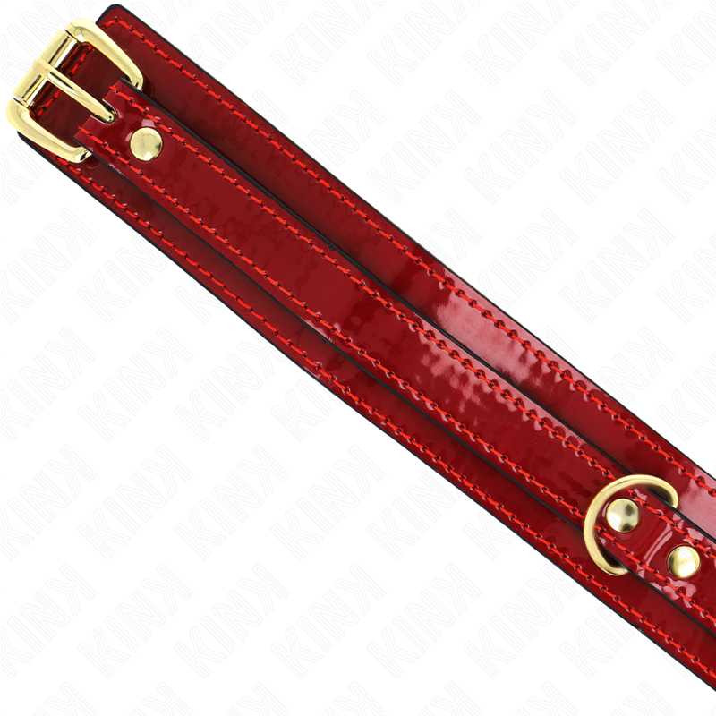 KINK - COLLAR AJUSTABLE ROJO VINO DETALLES DORADOS 29-42.5 CM X 4 CM - immagine 3