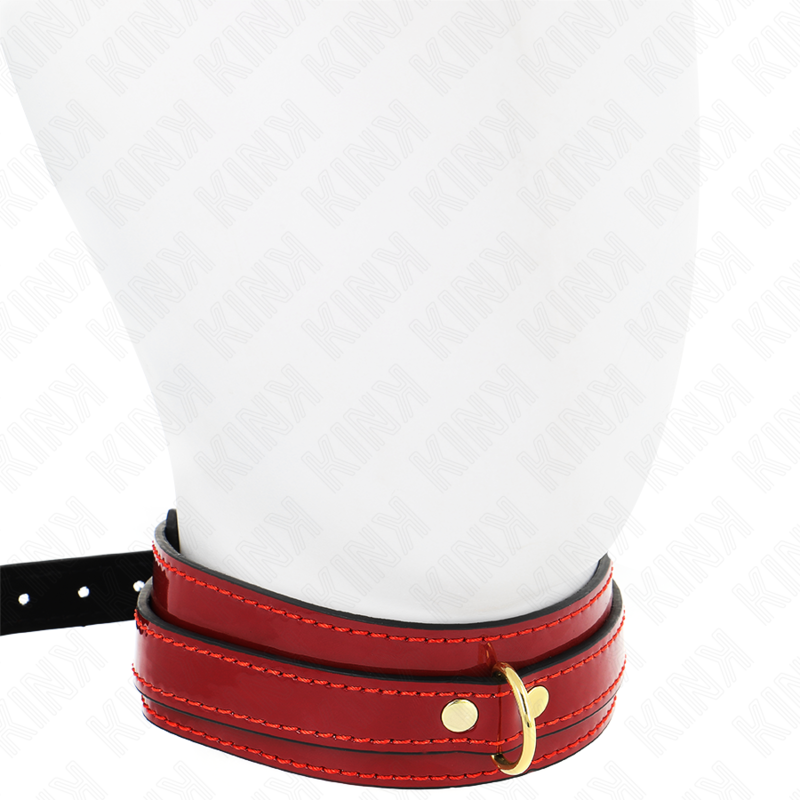KINK - COLLAR AJUSTABLE ROJO VINO DETALLES DORADOS 29-42.5 CM X 4 CM - immagine 4