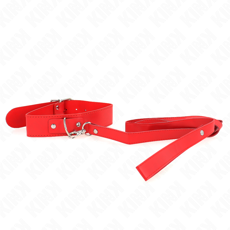 KINK - COLLAR CON CORREA 116 CM FINO ROJO AJUSTABLE 32-50 CM X 8 CM - immagine 3