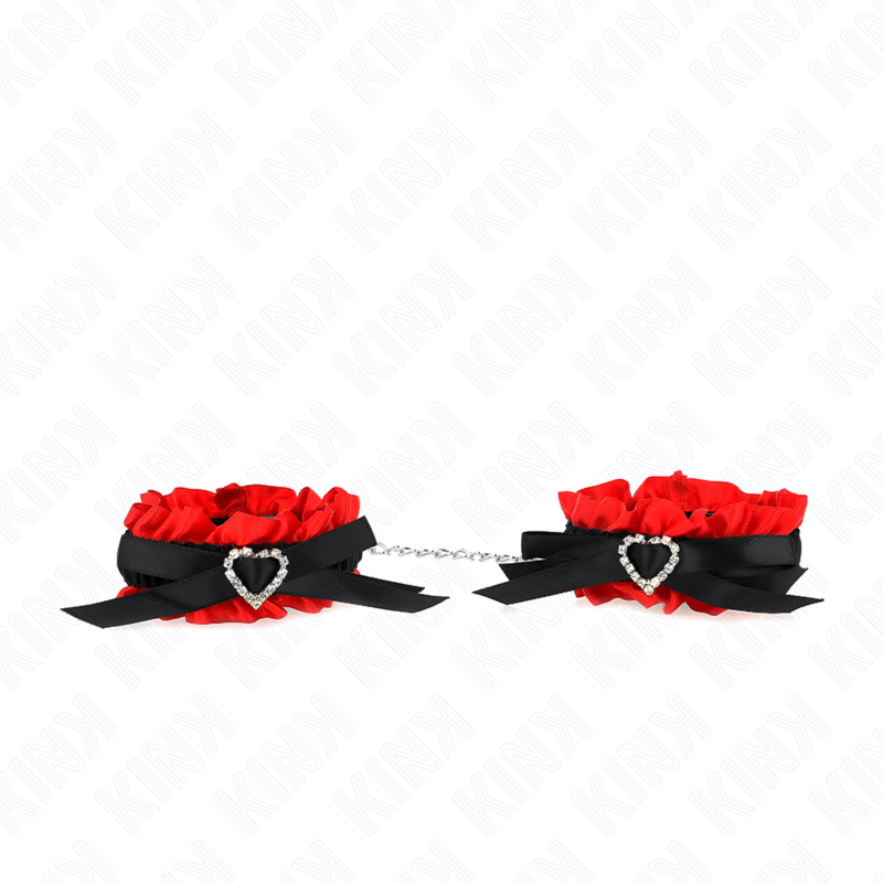 KINK - MUÑEQUERAS ELÁSTICAS DE ENCAJE CON DETALLE CORAZÓN ROJO AJUSTABLE 22-35 CM - immagine 2