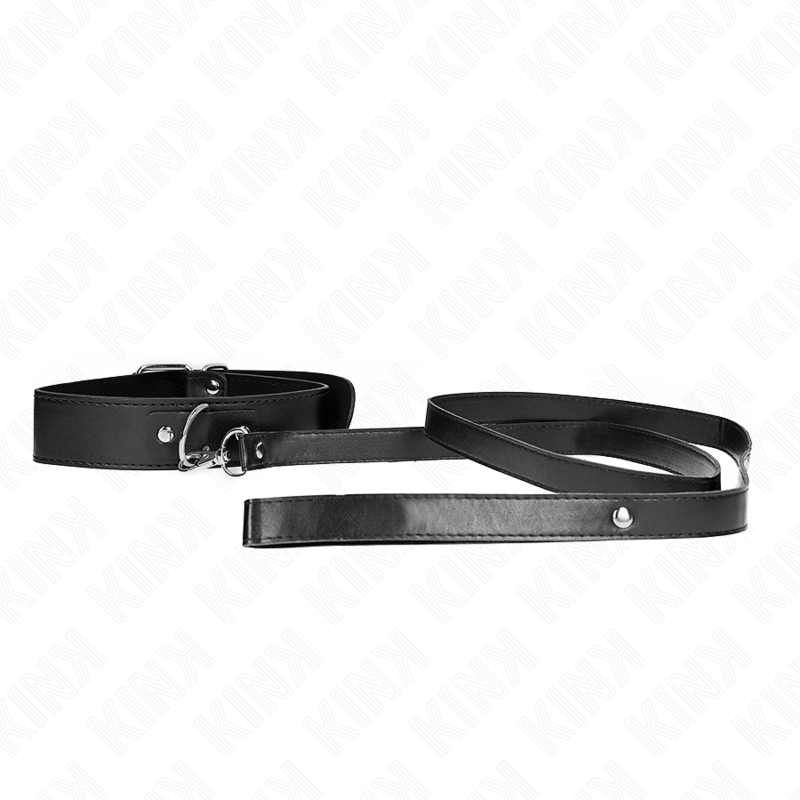 KINK - COLLAR CON CORREA 116 CM FINO NEGRO AJUSTABLE 32-50 CM X 8 CM - immagine 5
