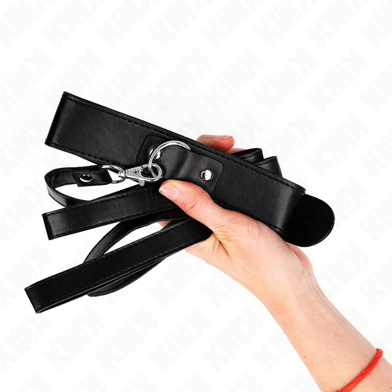 KINK - COLLAR CON CORREA 116 CM FINO NEGRO AJUSTABLE 32-50 CM X 8 CM - immagine 6