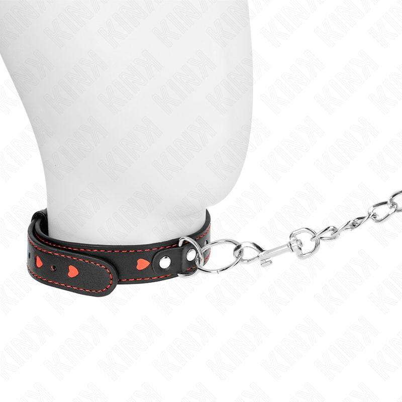 KINK - COLLAR CON CORREA 65 CM DETALLES CORAZÓN 52.5 X 2.5 CM - immagine 2