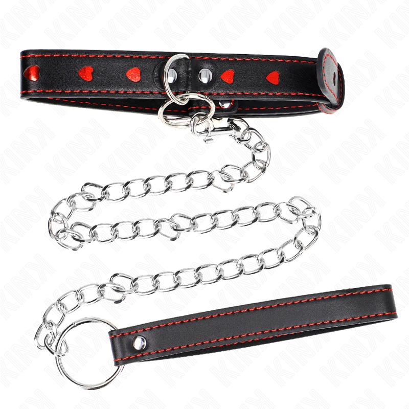 KINK - COLLAR CON CORREA 65 CM DETALLES CORAZÓN 52.5 X 2.5 CM - immagine 3