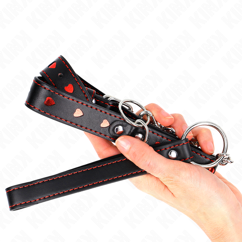 KINK - COLLAR CON CORREA 65 CM DETALLES CORAZÓN 52.5 X 2.5 CM - immagine 6