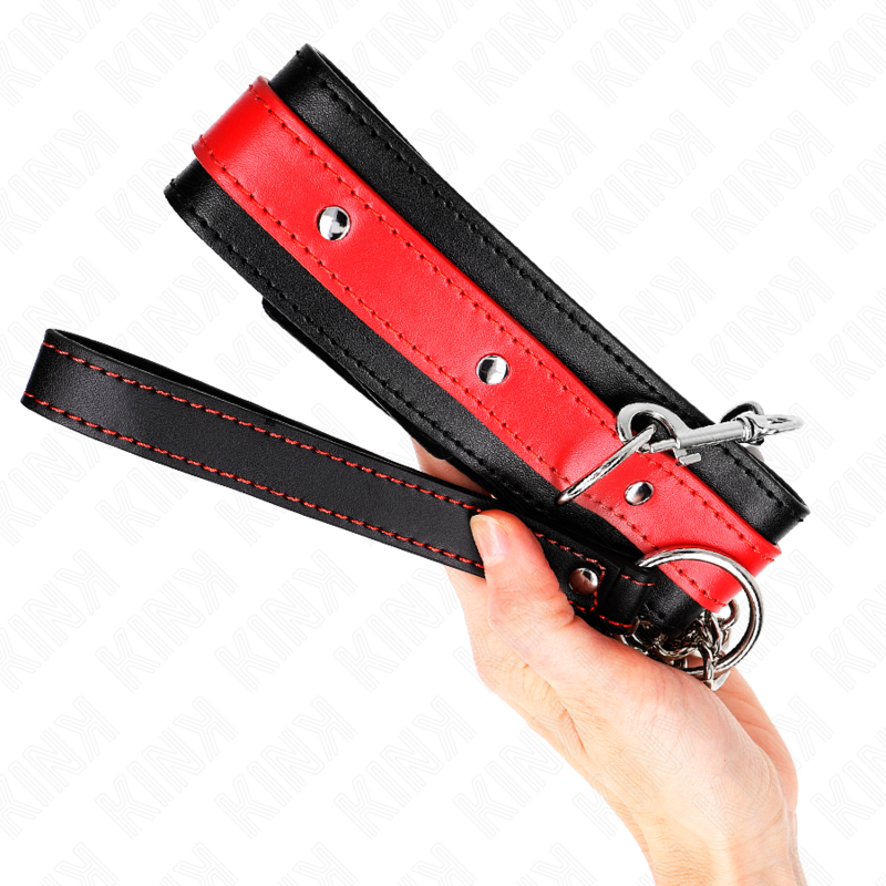 KINK - COLLAR CON CORREA 65 CM ROJO AJUSTABLE 36-43 CM X 5 CM - immagine 3
