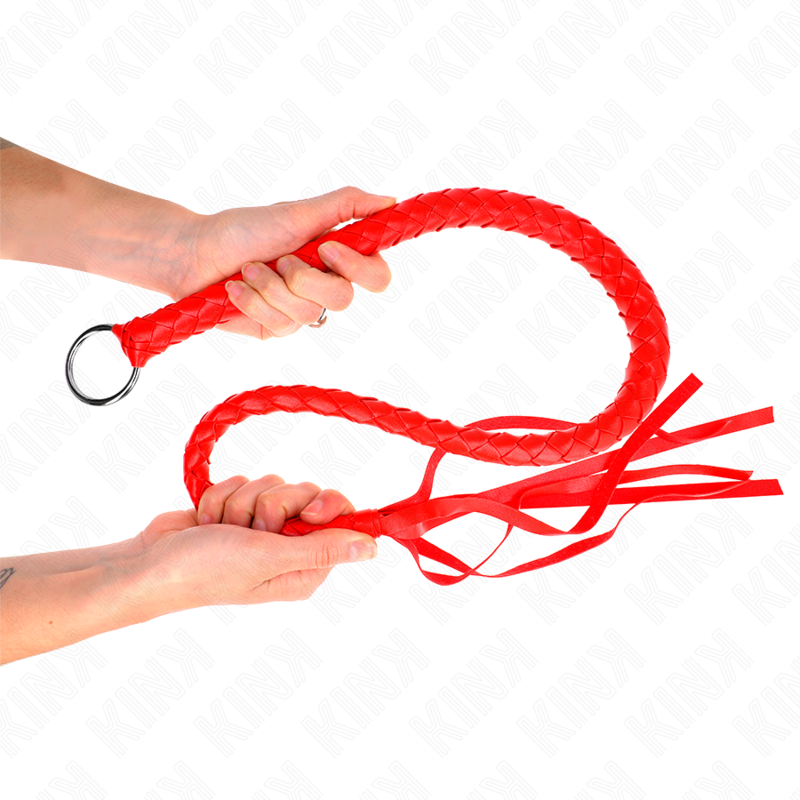 KINK - LÁTIGO DE SERPIENTE CON ANILLO DE MANO ROJO 65 CM - immagine 3