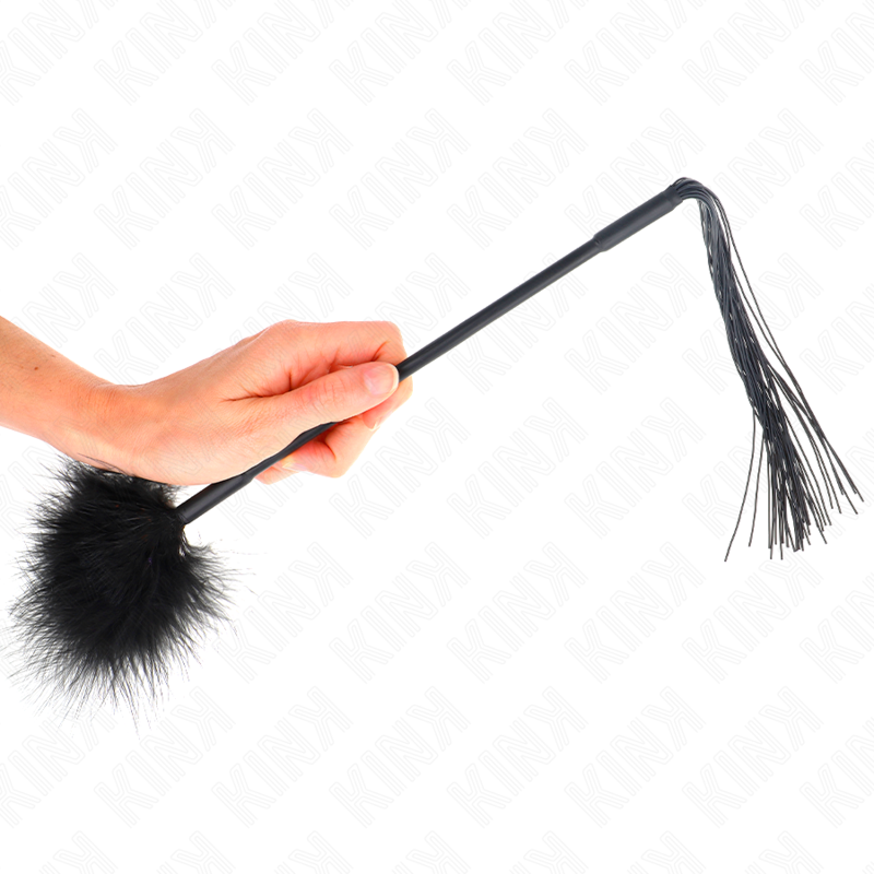 KINK - LÁTIGO DE SILICONA CON PLUMAS PARA COSQUILLAS 47 CM - immagine 3