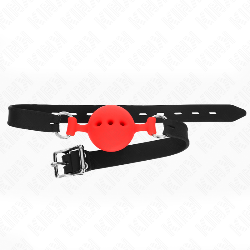 KINK - MORDAZA 55 x 2 CM DE BOLA 4.5 CM DE SILICONA COMPLETA TALLA M ROJO AJUSTABLE 35-51 CM - immagine 3