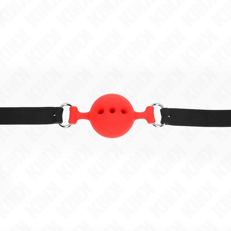 KINK - MORDAZA 55 x 2 CM DE BOLA 4.5 CM DE SILICONA COMPLETA TALLA M ROJO AJUSTABLE 35-51 CM - immagine 4