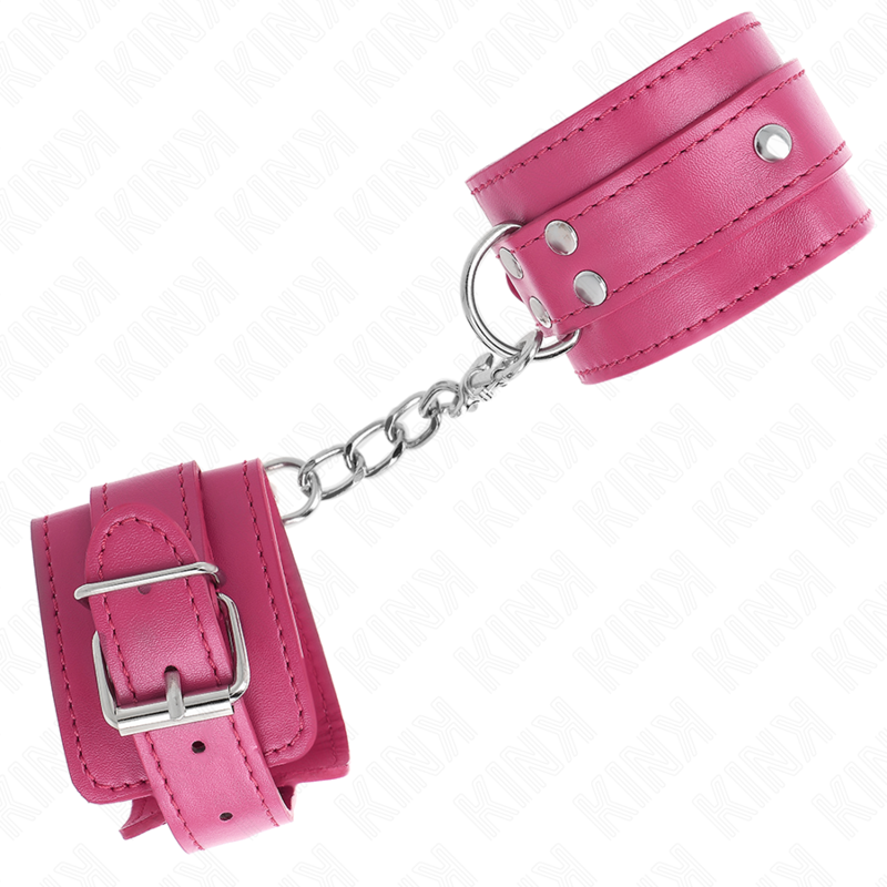 KINK - MUÑEQUERAS CON 3 ANILLAS EN D AJUSTABLE ROSA 17.5-25 CM X 6 CM - immagine 3